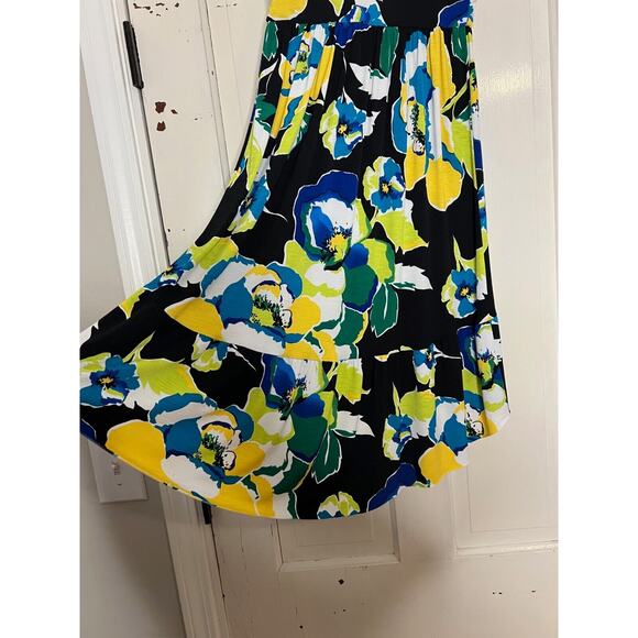 Moa Moa Women Bandeau High-Low strapless Multi Color Floral Dress Size Small - Picture 5 of 5